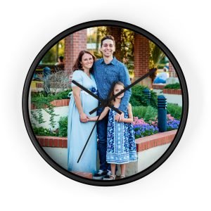 Personalized Family Photo Wall Clock – Custom Picture Clock Gift
